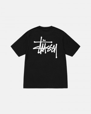 Camiseta Stussy Basic Pigment Dyed Negras | 57123-KZFA