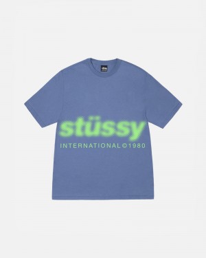 Camiseta Stussy Blur Azules | 79356-VWTI