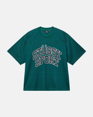 Camiseta Stussy Deporte Mesh Football Verde | 92705-QTFX