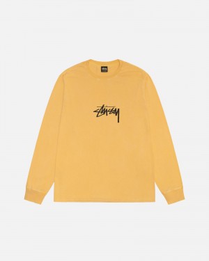 Camiseta Stussy Small Stock Ls Pigment Dyed Naranjas | 30194-CJGI