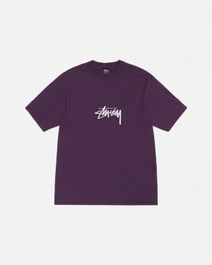 Camiseta Stussy Small Stock Pigment Dyed Moradas | 51867-SPVZ