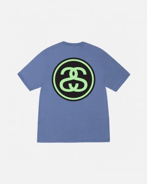 Camiseta Stussy Ss-Link Azules | 64718-ZKAY