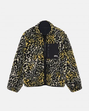 Chaquetas Stussy Sherpa Reversible Amarillo Leopardo | 81539-XADR