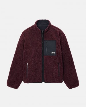 Chaquetas Stussy Sherpa Reversible Burdeos | 52807-CWQX