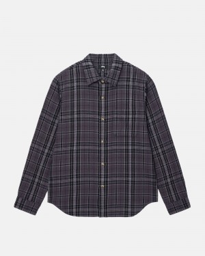 Shirts Stussy Stones Plaid Negras | 20918-KMBH