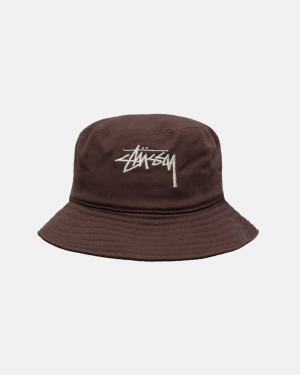 Sombreros Stussy Bucket Big Stock Chocolate | 96021-ZNGY