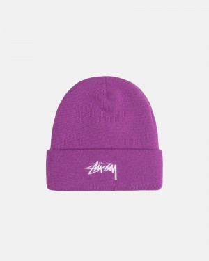 Sombreros Stussy Cuff Beanie Stock Moradas | 02149-DNIZ