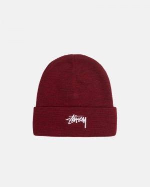 Sombreros Stussy Cuff Beanie Stock Rojas | 56129-GBIZ