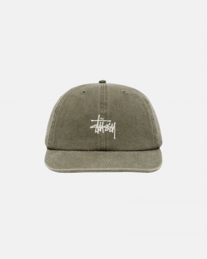 Sombreros Stussy Low Pro Basic Washed Strapback Verde Oliva | 69312-EMOH