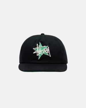 Sombreros Stussy Mid-Depth Basic Star Strapback Negras | 34879-EGHT