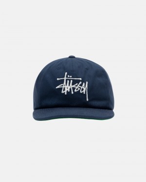 Sombreros Stussy Mid-Depth Basic Strapback Azul Marino | 25701-DTJK