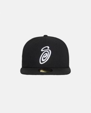 Sombreros Stussy New Era 59fifty Curly S Negras | 52603-GTIM