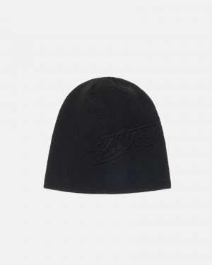 Sombreros Stussy Skullcap Embossed Smooth Stock Negras | 50726-WZED