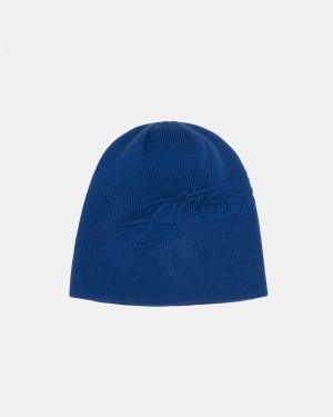 Sombreros Stussy Skullcap Embossed Smooth Stock Azul Real | 06952-DKPC