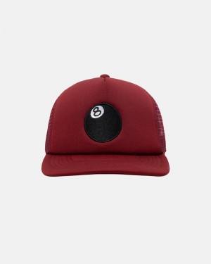 Sombreros Stussy Trucker 8 Ball Snapback Rojas | 34561-HYPK