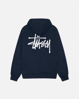 Sudadera con Capucha Stussy Basic Azul Marino | 98516-XGSU