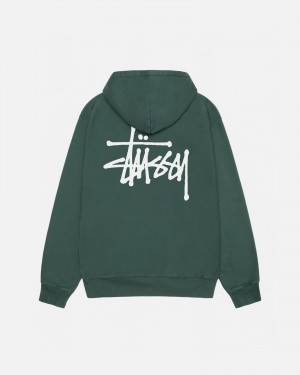 Sudadera con Capucha Stussy Basic Pigment Dyed Verde | 89521-KEYQ