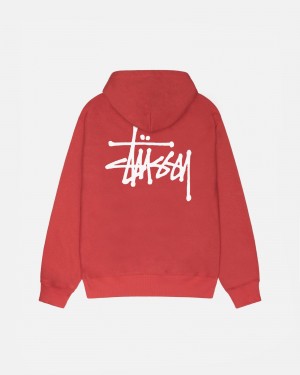 Sudadera con Capucha Stussy Basic Rojas | 42087-RJBF