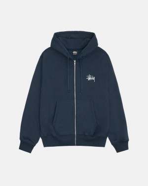 Sudadera con Capucha Stussy Basic Zip Azul Marino | 20914-ZTVJ