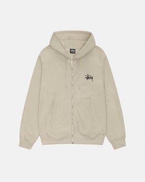 Sudadera con Capucha Stussy Basic Zip Kaki | 04539-THSY