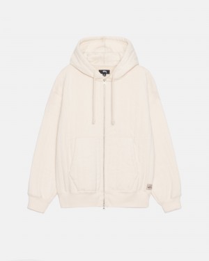 Sudadera con Capucha Stussy Vertical Acolchado Zip Blancas | 17689-LBQJ