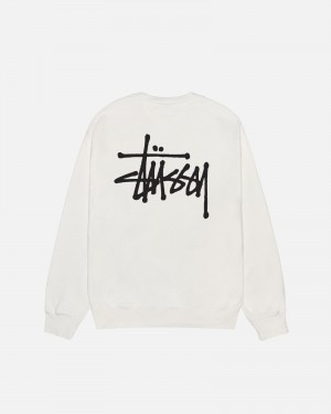 Sudaderas Stussy Basic Crew Pigment Dyed Beige | 50714-PIKG