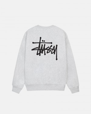 Sudaderas Stussy Basic Stüssy Crew Gris | 30859-QYHA