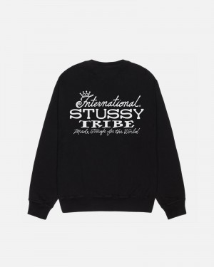 Sudaderas Stussy Ist Crew Pigment Dyed Negras | 18079-PIRV