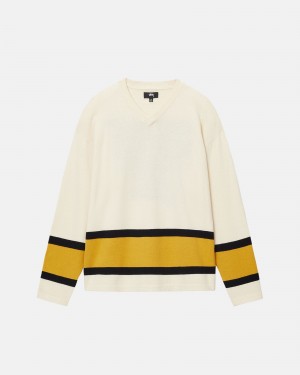 Suéteres Stussy Hockey Beige | 76801-NORV