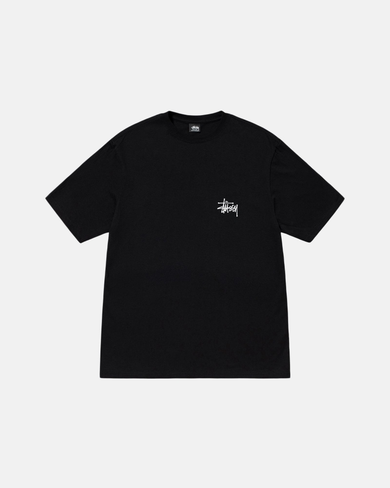 Camiseta Stussy Basic Negras | 15480-TGDA