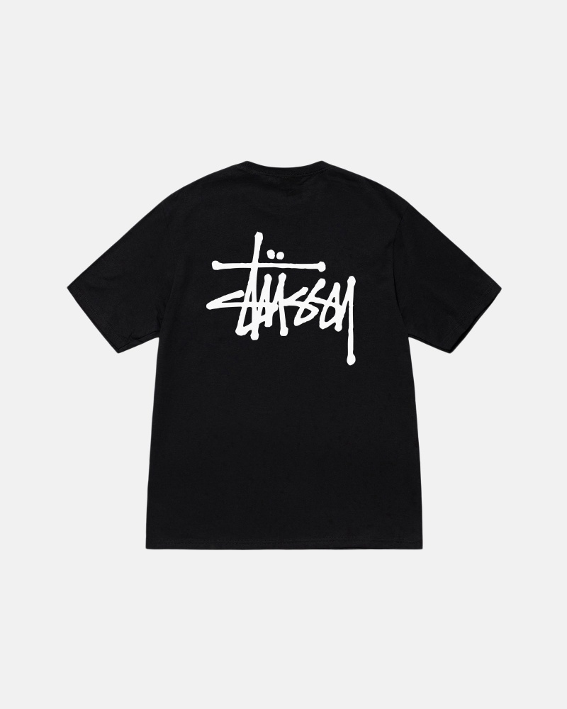 Camiseta Stussy Basic Negras | 15480-TGDA