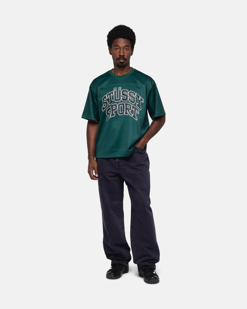 Camiseta Stussy Deporte Mesh Football Verde | 92705-QTFX