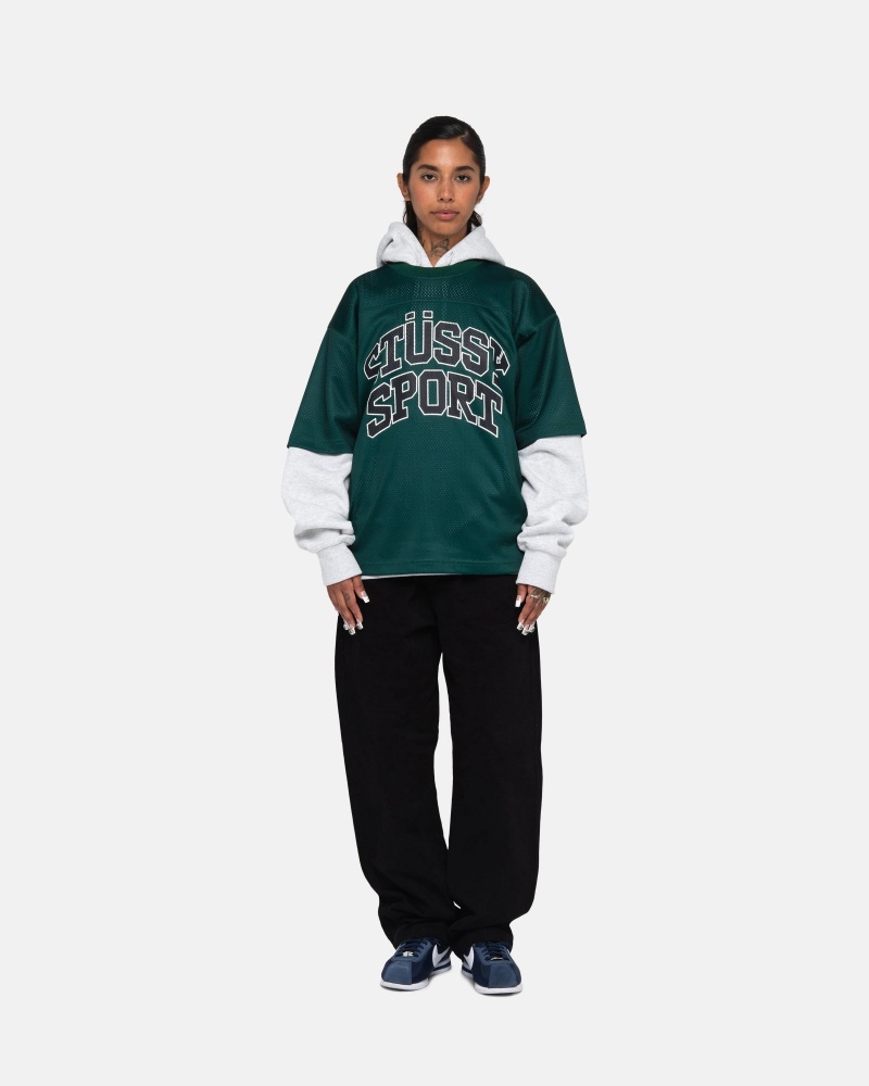 Camiseta Stussy Deporte Mesh Football Verde | 92705-QTFX