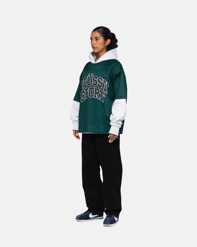 Camiseta Stussy Deporte Mesh Football Verde | 92705-QTFX