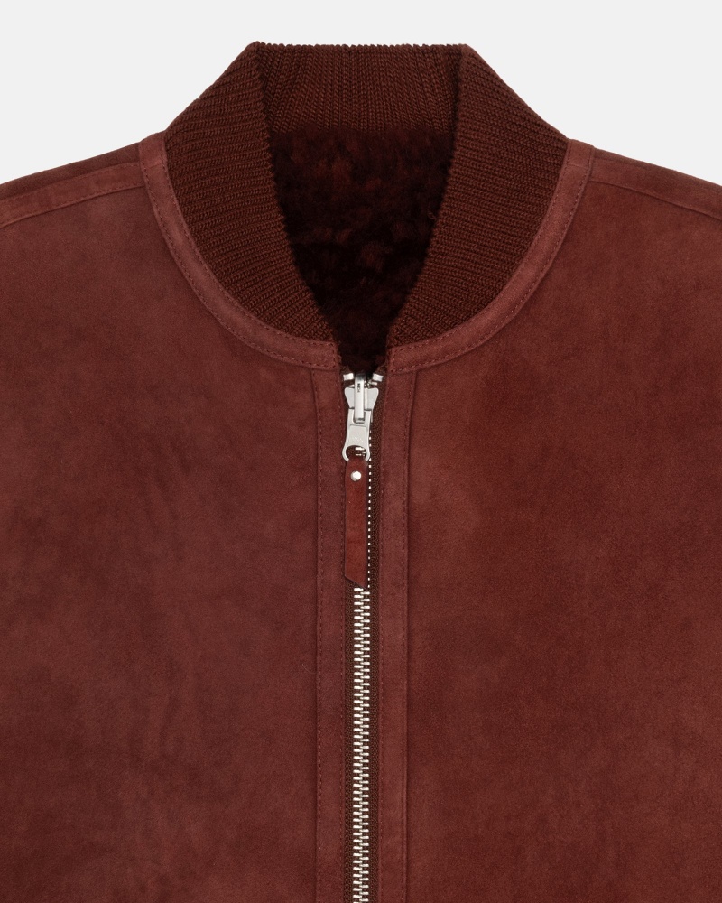 Chaleco Stussy Reversible Shearling Workgear Burdeos | 59627-PHMO