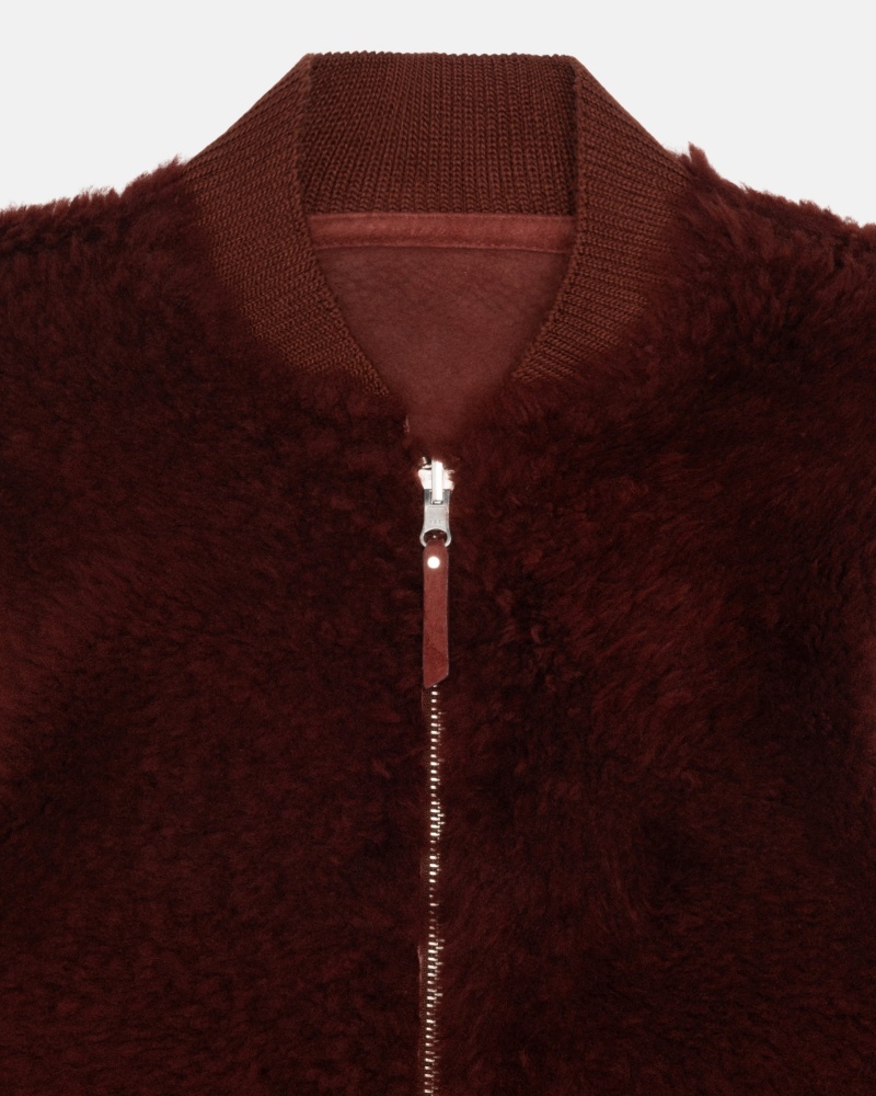 Chaleco Stussy Reversible Shearling Workgear Burdeos | 59627-PHMO