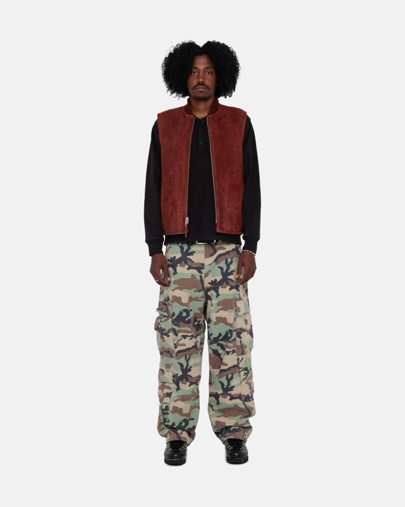 Chaleco Stussy Reversible Shearling Workgear Burdeos | 59627-PHMO