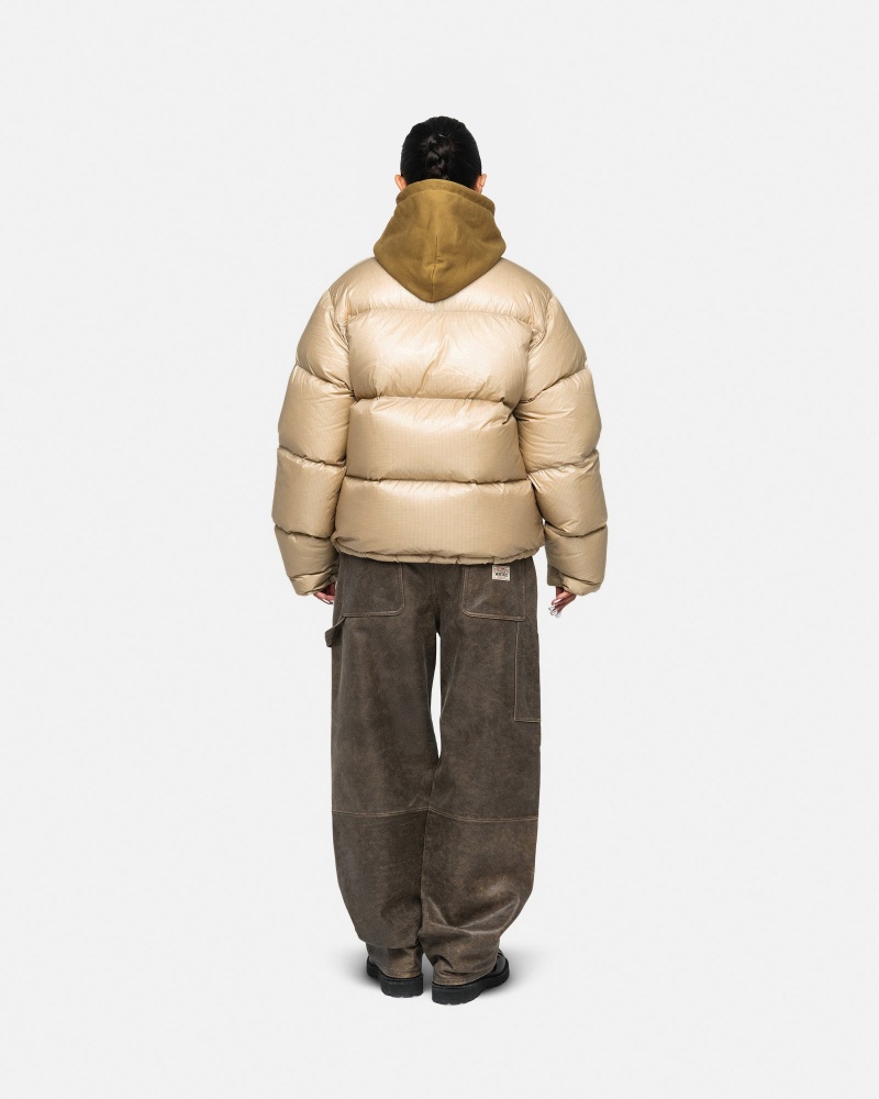 Chaquetas De Plumas Stussy Puffer Parachute Ripstop Doradas | 17053-CNZD