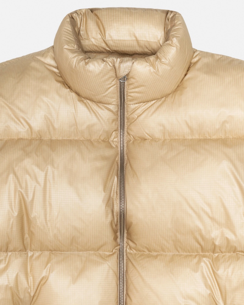 Chaquetas De Plumas Stussy Puffer Parachute Ripstop Doradas | 17053-CNZD