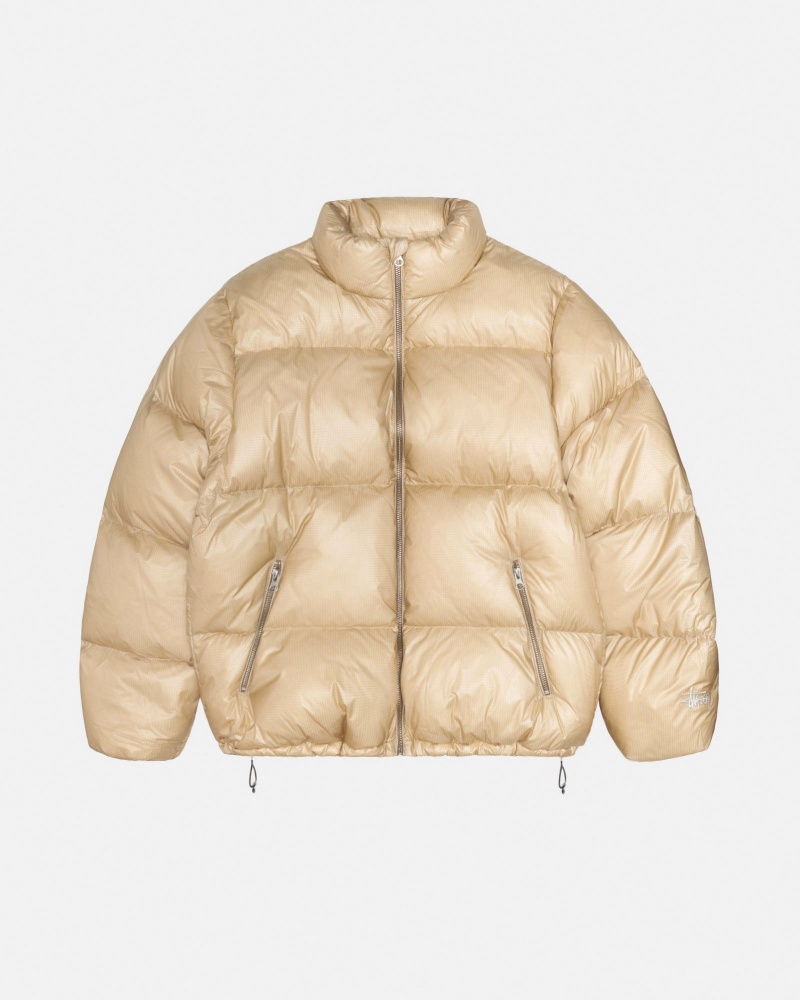 Chaquetas De Plumas Stussy Puffer Parachute Ripstop Doradas | 17053-CNZD