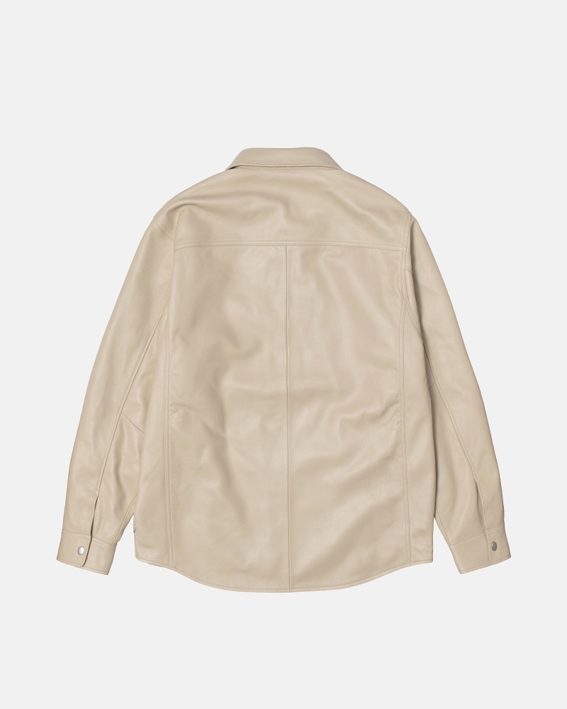 Chaquetas Stussy Cuero Beige | 32167-NQAM