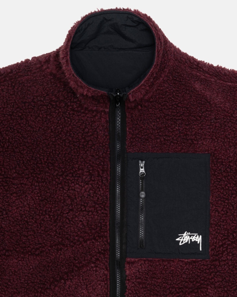 Chaquetas Stussy Sherpa Reversible Burdeos | 52807-CWQX