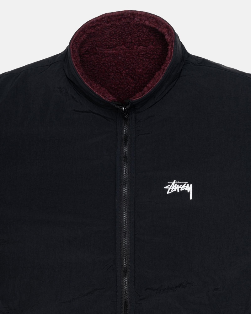 Chaquetas Stussy Sherpa Reversible Burdeos | 52807-CWQX