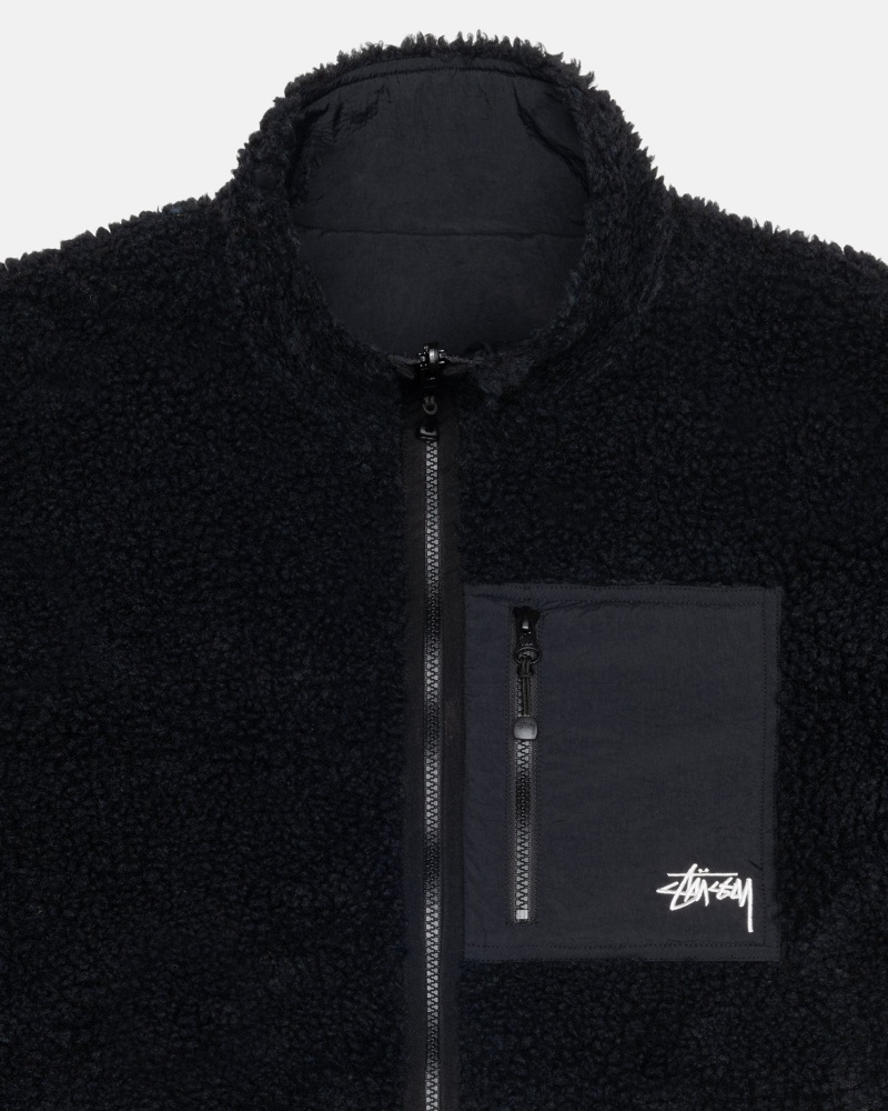 Chaquetas Stussy Sherpa Reversible Negras | 14690-BQGF