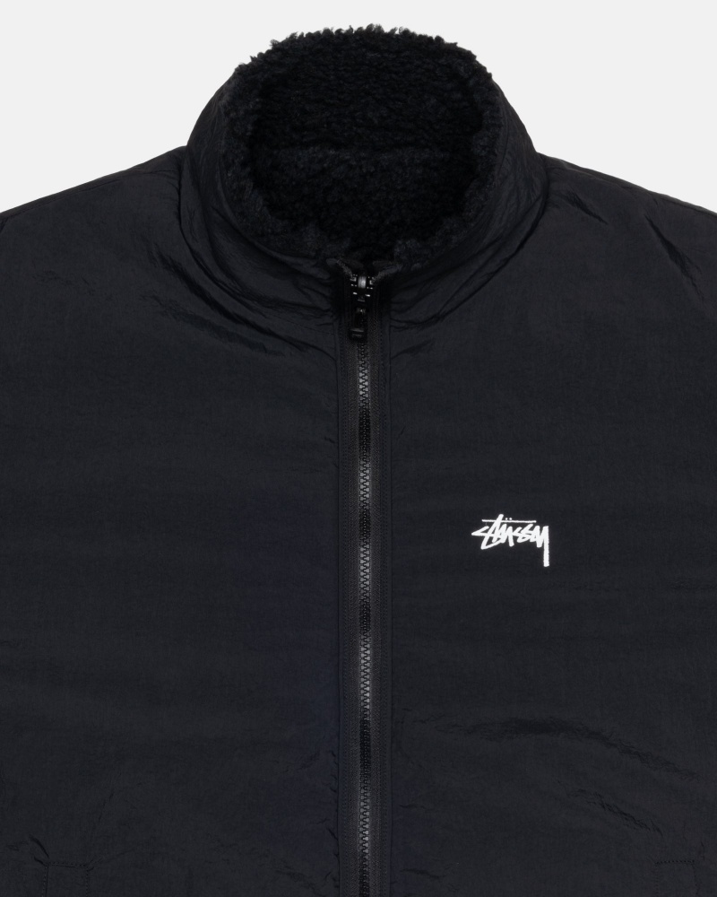 Chaquetas Stussy Sherpa Reversible Negras | 14690-BQGF