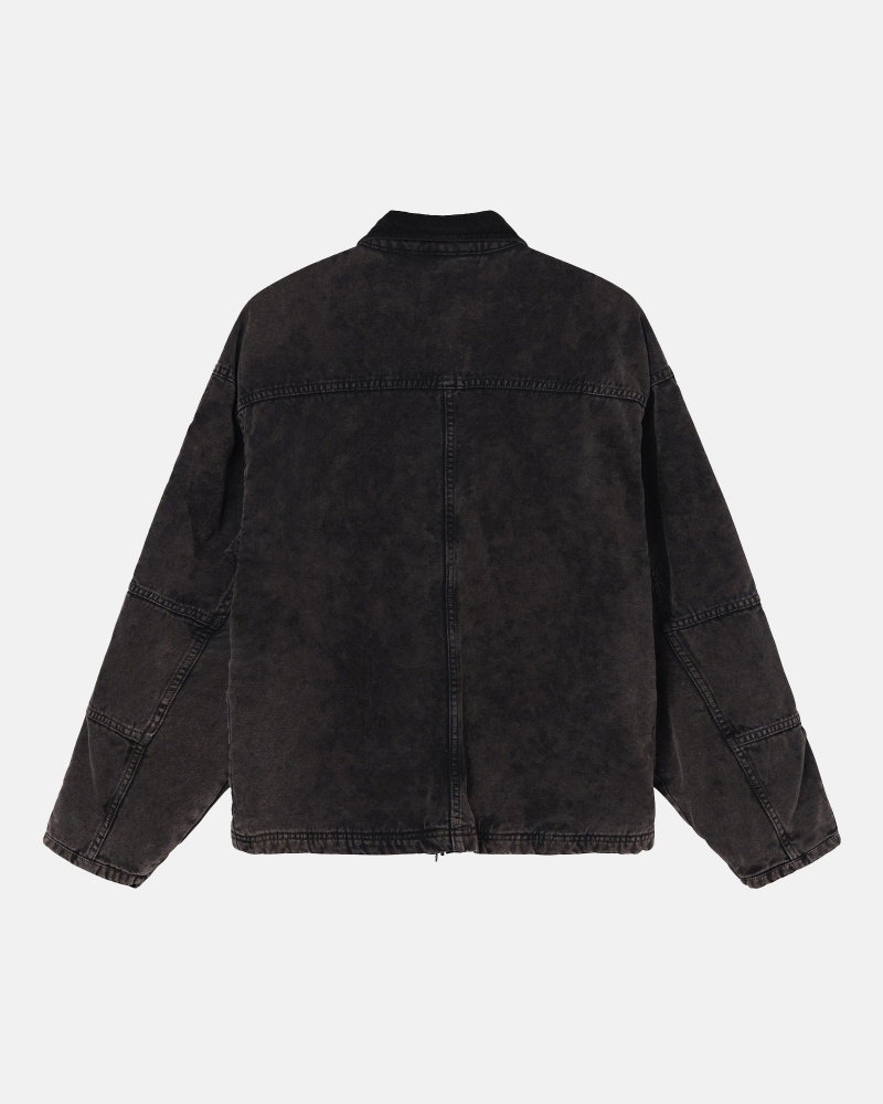 Chaquetas Stussy Shop Washed Lona Negras | 31469-DVYU