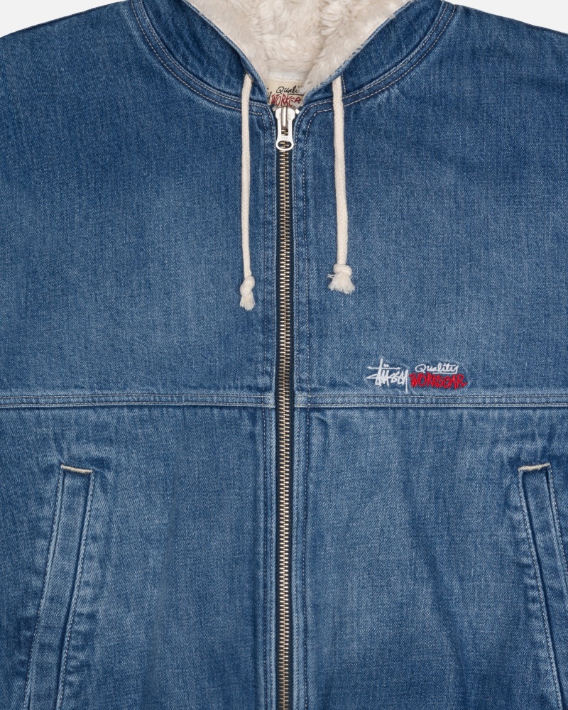 Chaquetas Stussy Trabajo Denim Sherpa Azules | 52690-WRSE