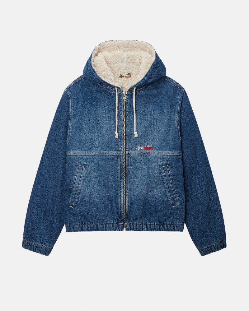 Chaquetas Stussy Trabajo Denim Sherpa Azules | 52690-WRSE