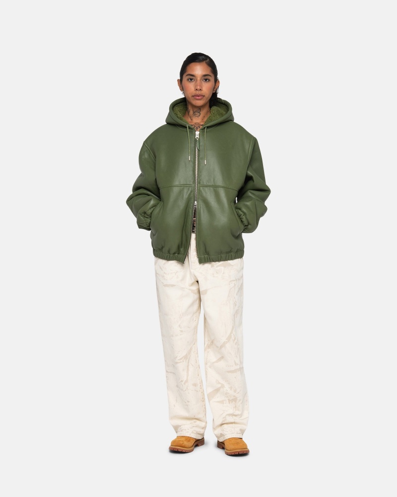 Chaquetas Stussy Trabajo Shearling Verde | 90146-FKBJ