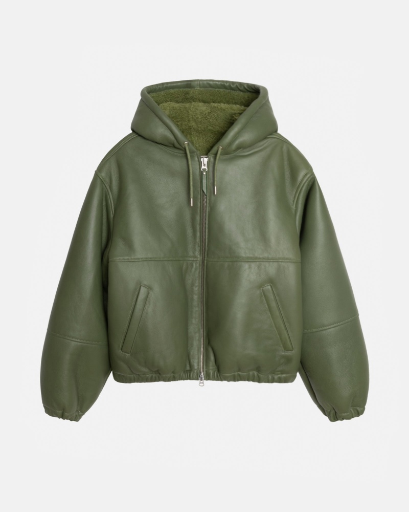 Chaquetas Stussy Trabajo Shearling Verde | 90146-FKBJ